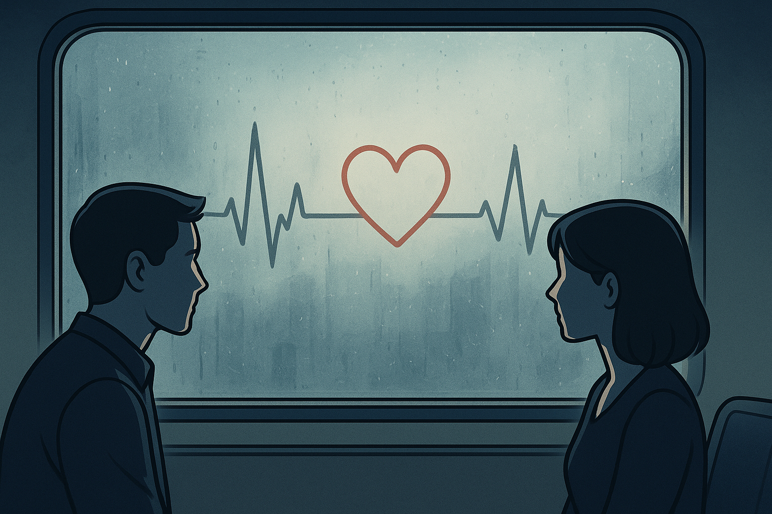 Dream Girl sitting to embark metro romance short story comic style